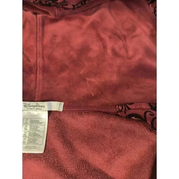 Disney Parks Hidden Mickey Maroon Velour 2 Piece Track Suit BP - Picture 6 of 11